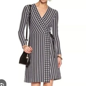 Tory Burch Jacquard Striped Wrap Dress